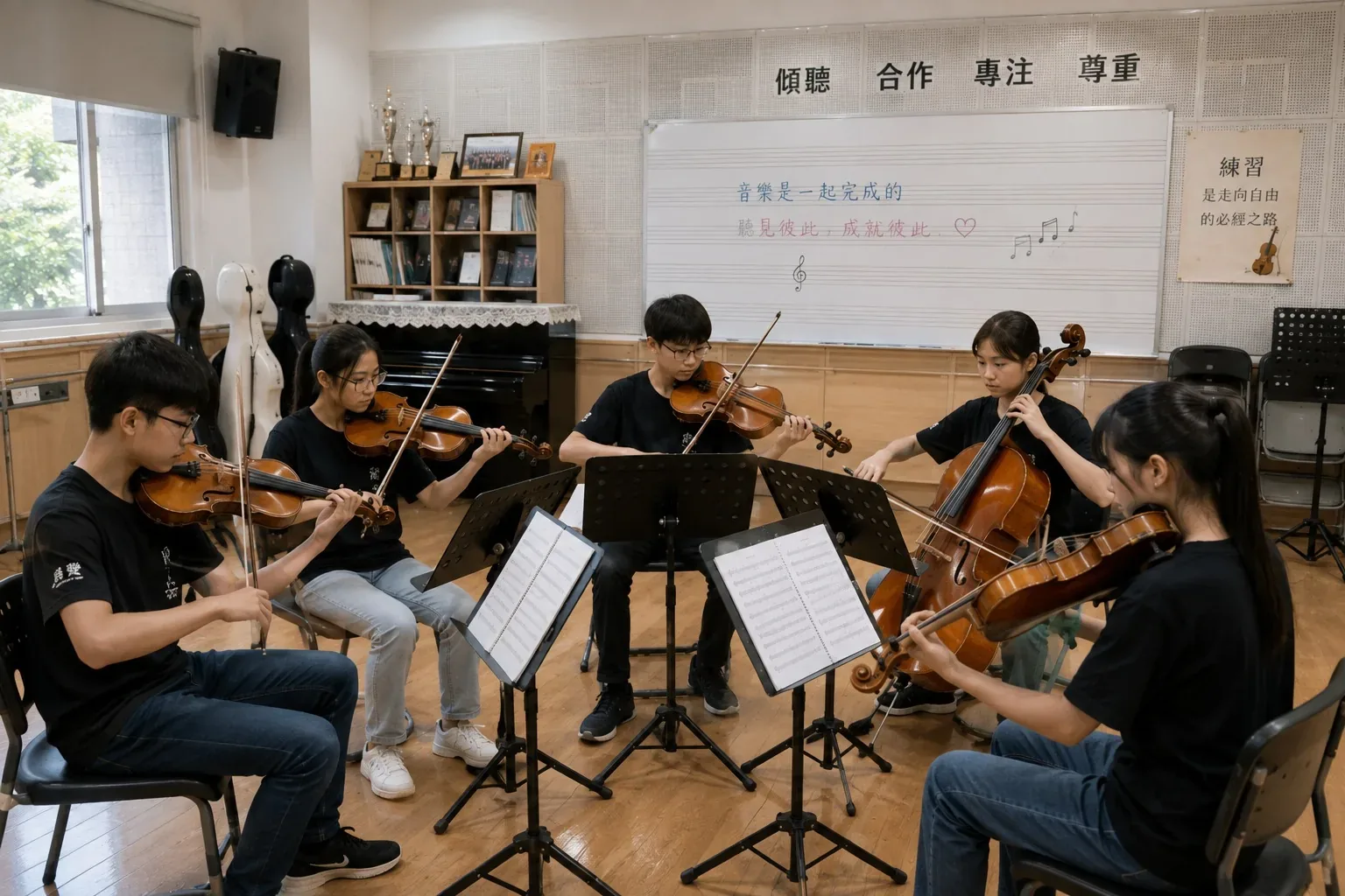 臺灣學生樂團進行聲部與團隊合作