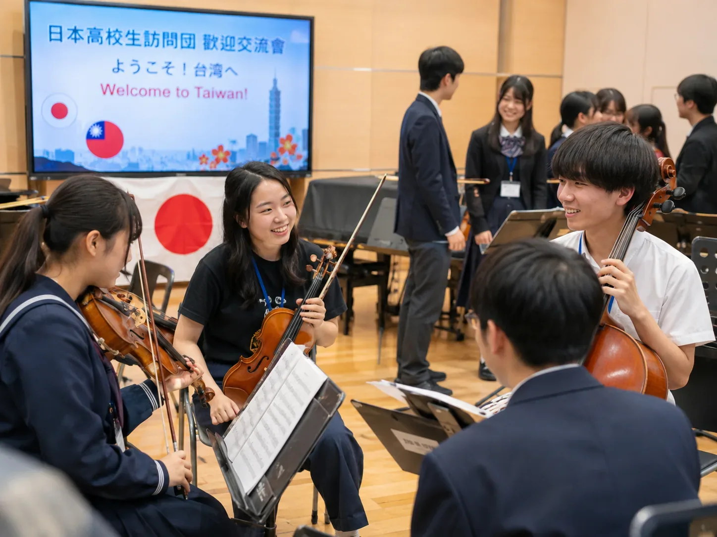 學生進行國際音樂交流